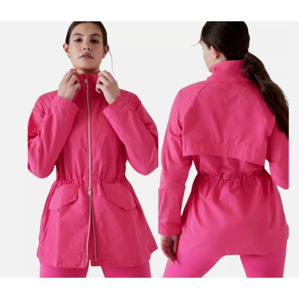 Athleta Westerly Jacket In Pink Oversized Water Repellent Windbreaker X-Large TG